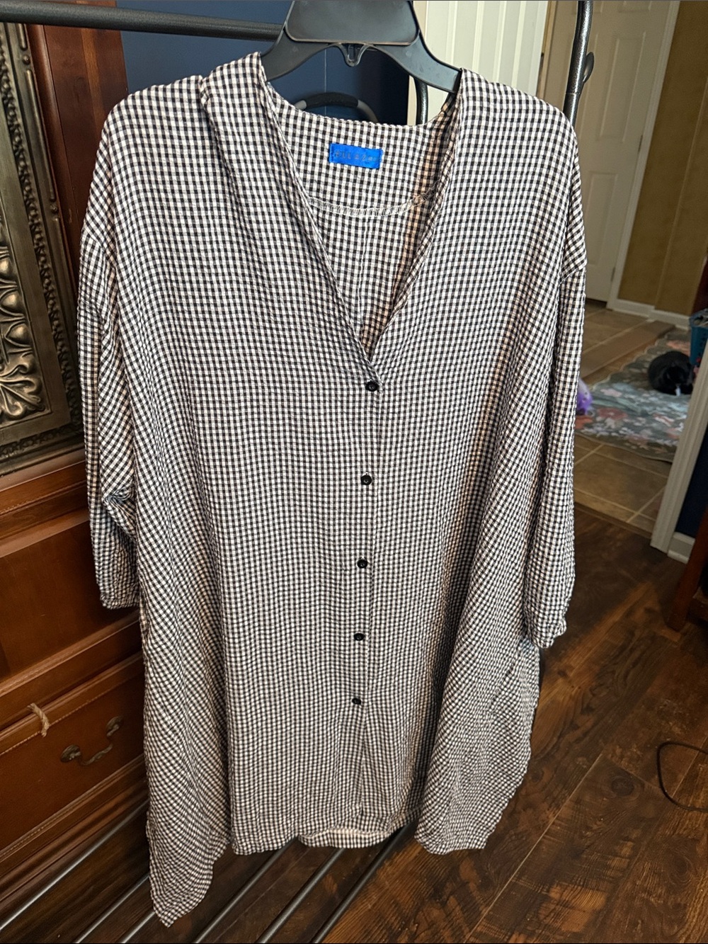 Ella Blue Label on Black & White Gingham 112